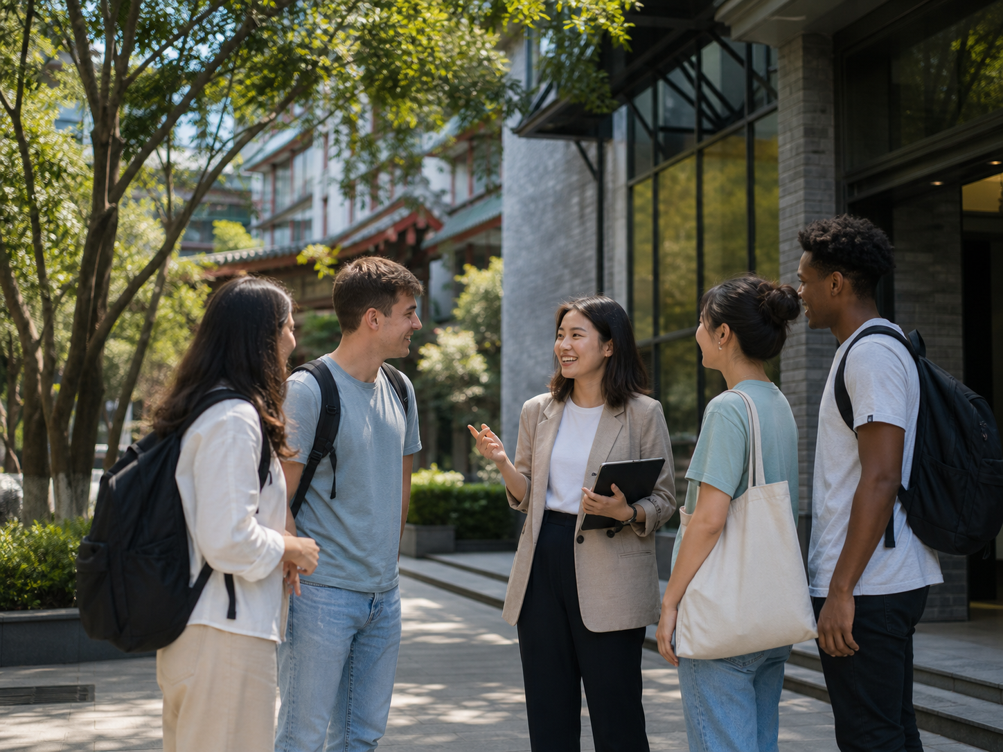 Panda Bridge advisor welcoming international students in Chengdu