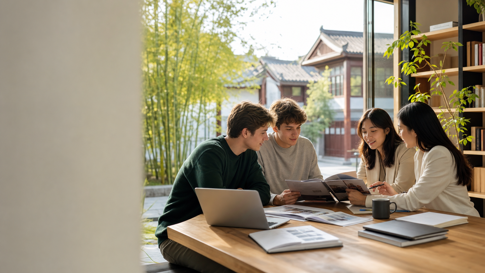 Panda Bridge advisors reviewing study plans with international students